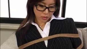 Assian Office Lady is Tied up by her Boss