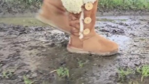 UGG Triple Button Chestnut Boots Deep Mud