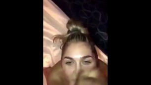 White Girl with Braces taking Cum to the Face