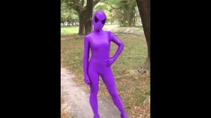 Zentai Purple Alien