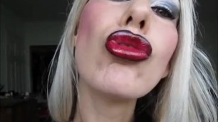 Hot Blonde Lipstick Slut 2