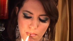 Sexy Smoking Mistress Spitting and Ashtray Slave