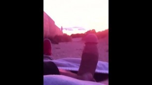 Stroking Cock Outdoors with a Huge Cumshot