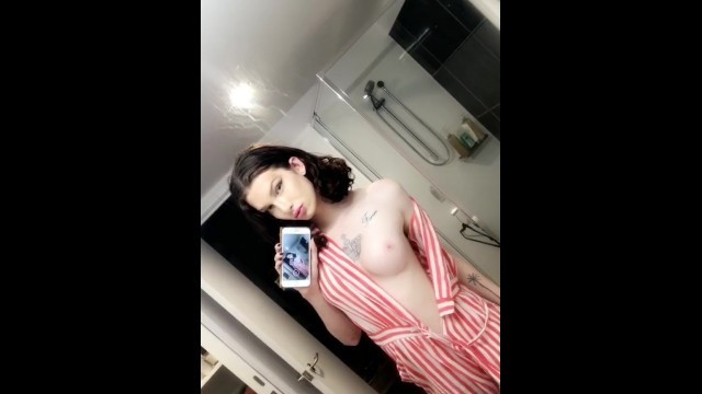 Jolene Dawson Snapchat | Candy Stripe Bathroom Boob