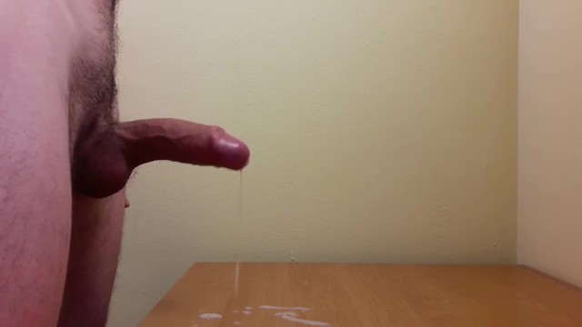 Uncut Dick Cumshot on Desk