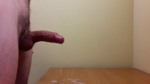 Uncut Dick Cumshot on Desk