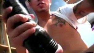 Hunky latino tries out fleshlight