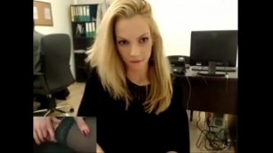 Hot Blonde Plays on Cam at Work - FREE &commat; www&period;WebCummers&period;com