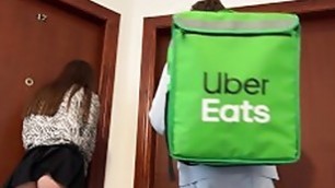 Fucked the Delivery Uber Man so he Wouldn&#'t take Food to my Neighbor Fucker